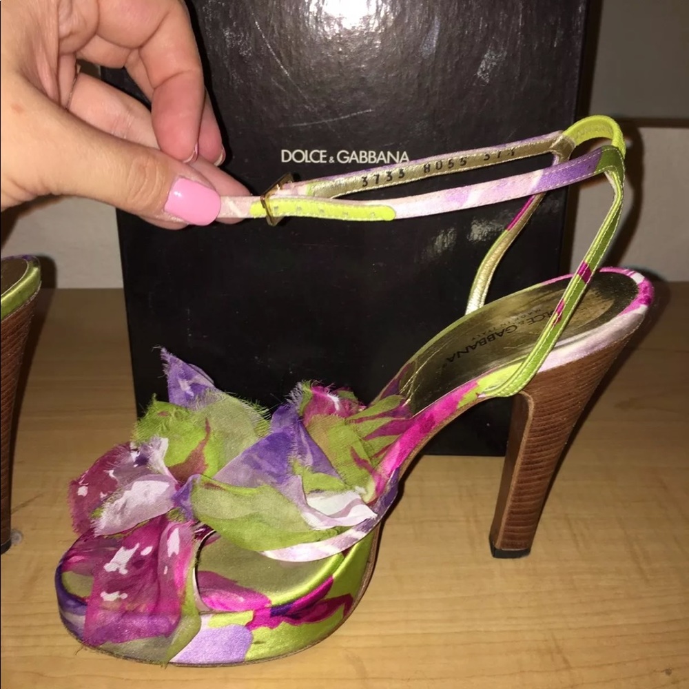 Dolce & Gabbana  floral flower platform pump strap